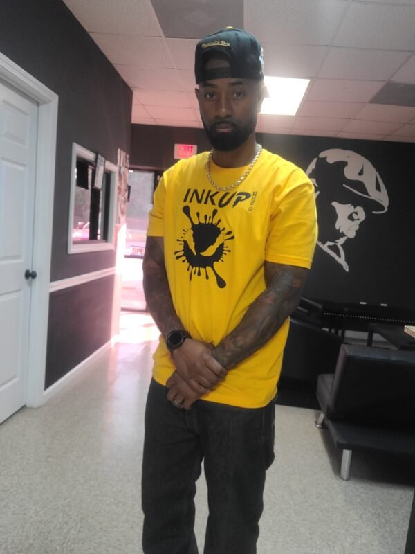 Yellow Ink Up Hustle Beats Talent T-Shirt - Image 2