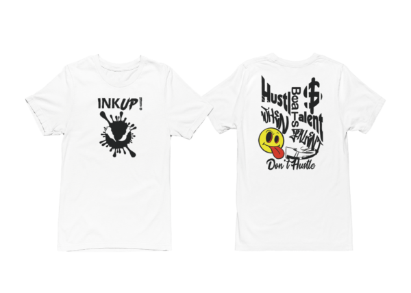 White Ink Up Hustle Beats Talent T-Shirt